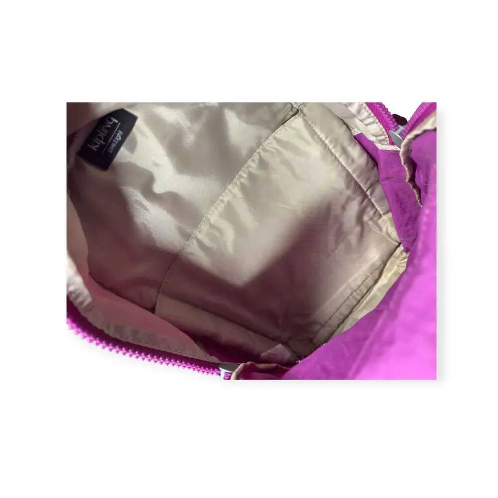 Kipling Seoul Metallic Pink Backpack Laptop Large School Bag w/ Charms Y2K‎ Rare